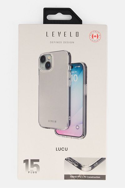 Levelo جراب Lucu لهاتف iPhone 15 Plus، شفاف