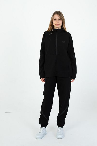 Black One Σετ αθλητικής φόρμας με φερμουάρ για αγόρι/κορίτσι με λεπτομέρεια με κουκούλα