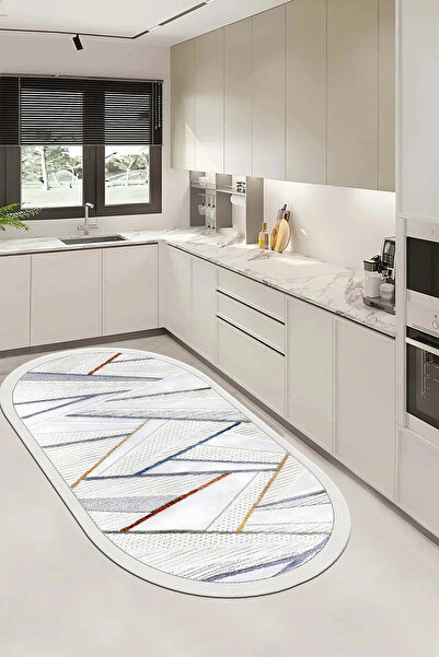 G&C HOME Dijital Kaymaz Yıkanabilir Modern Renkli Mutfak Halısı Salon Halısı ...