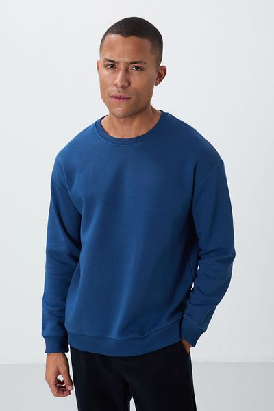 TOMMY LIFE Parliament Cotton Thick Furry Soft Textured Comfort Fit Embroidered Men's Sweatshirt -88418