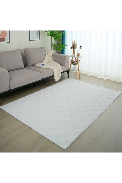 erorex Zara Eela Jacquard Rabbit Fur Rug - 200x300 cm
