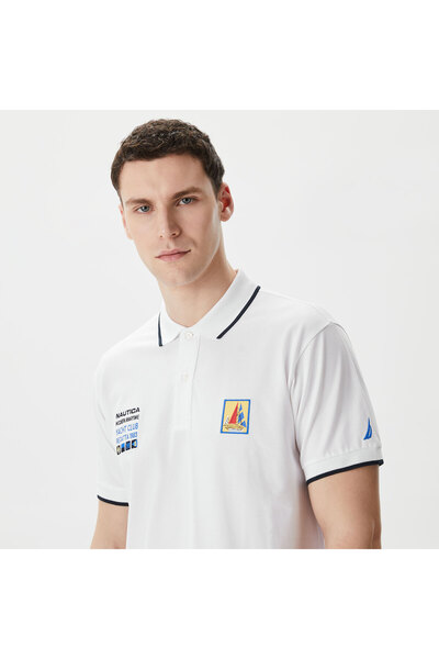 Nautica Erkek Beyaz Classic Fit Kısa Kollu Polo
