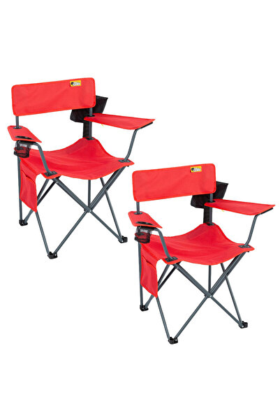 Funky Chairs Camp 2.0 Katlanabilir Kamp Piknik Sandalyesi - Kırmızı (2 ADET)