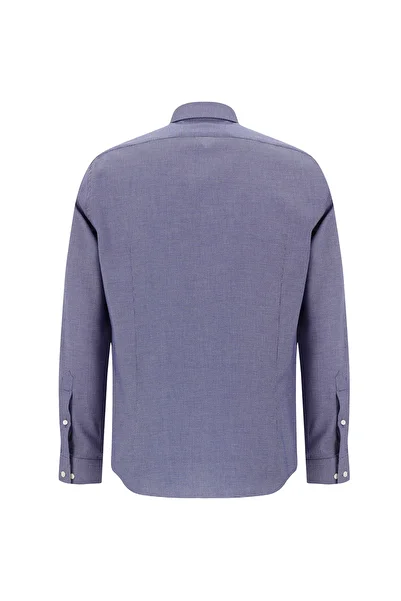 Abdullah Kiğılı Patterned Slim Fit Cotton Shirt - Long Sleeve