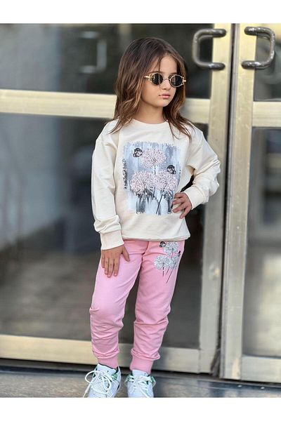 e-çocuk 6906 Model Floral Printed Basic Pocket Set