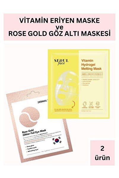 Dermal Vitamin Hydrojel Şeffaflaşan Eriyen Maske 34g ve Rose Gold Göz Maskesi...