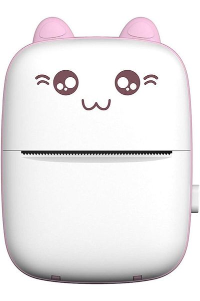 AWH طابعة جيب صغيرة محمولة - طابعة حرارية BT مع ورق وكابل USB للملاحظات والصور