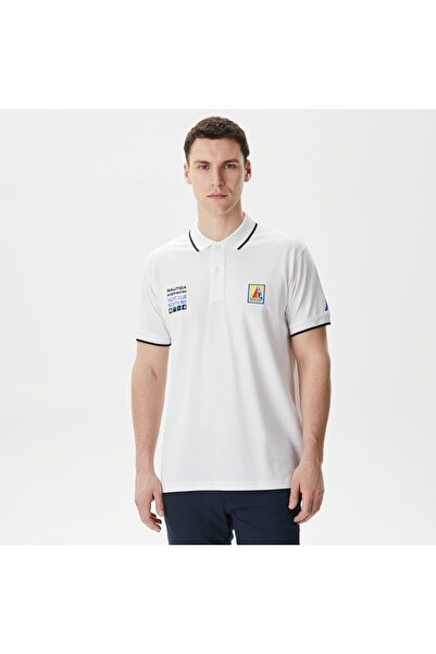 Nautica Erkek Beyaz Classic Fit Kısa Kollu Polo