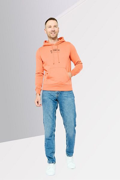 Diesel Men Hooded Graphic Print Long Sleeves Sweatshirt, Orange