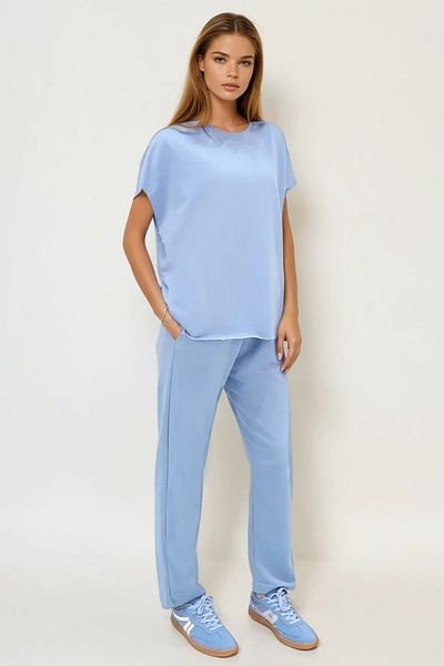 VAGGON Set de trening pentru damă, albastru, cu decolteu, confortabil, Vgn-x5885