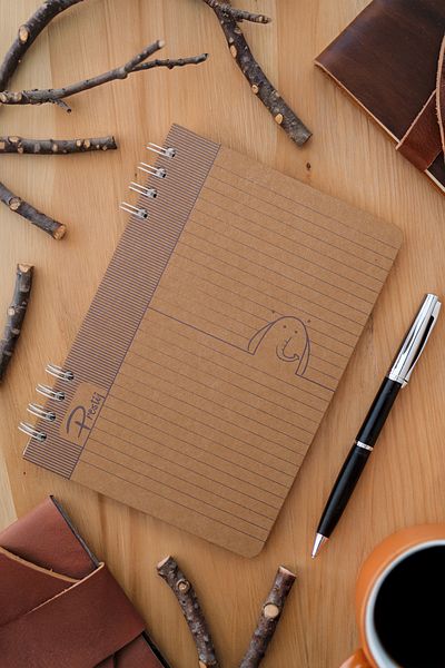 Prestij Elephant Kraft Striped Notebook