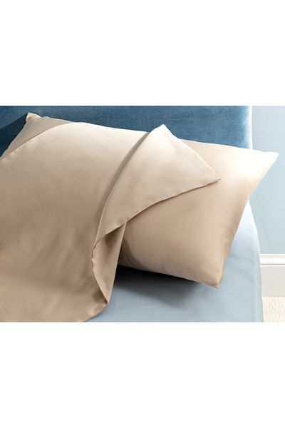 Madame Coco Set de 2 fete de pernă din satin 100% bumbac Ciel Beige