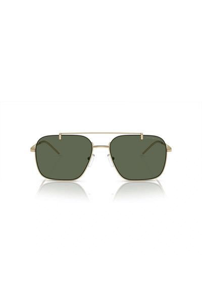 Emporio Armani Man Rectangle Sunglasses- Ea 2150 - Lense Size:57mm - Shiny Pale Gold