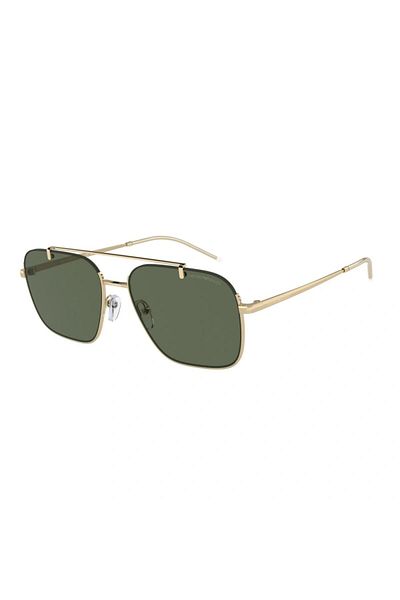 Emporio Armani Man Rectangle Sunglasses- Ea 2150 - Lense Size:57mm - Shiny Pale Gold