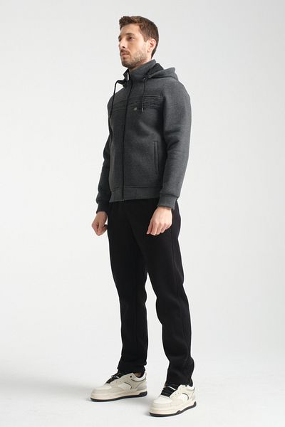 Shooter Winter Anthracite Men's Tracksuit Set with Hooded Inside and Regular Fit