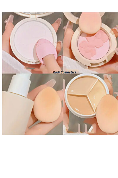 Kadi Cosmetics Parmak Makyaj Süngeri - Mini Puf Kapatıcı Pudra Süngeri 4 Adet