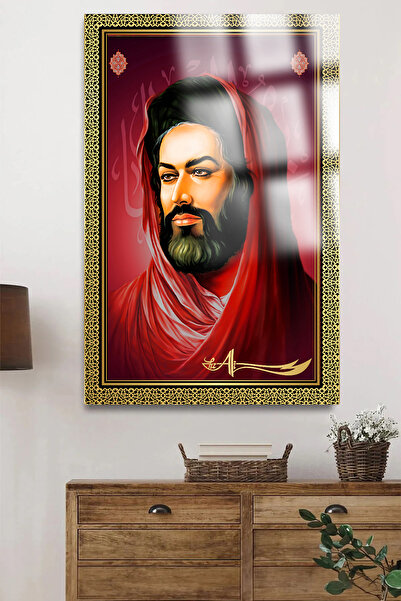 TAULART HZ.ALİ PORTESİ KIRILMAZ LÜKS CAM TABLO ULTRA CANLI RENKLER EV, İŞ YERİ, OFİS HEDİYESİ