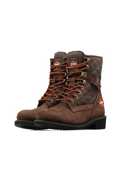 Harley Davidson Γυναικείες Καφέ New Worker Σκούρο Καφέ Δερμάτινες Μπότες