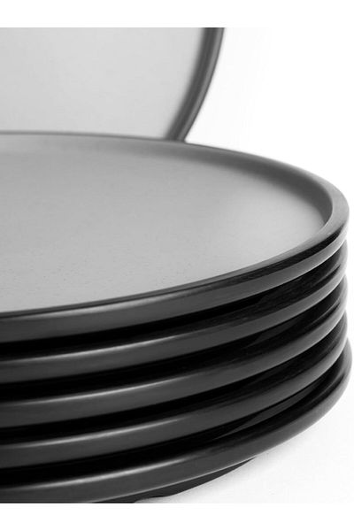 mastergold 6 Pieces Melamine Round Flat Dinner Plates (27cm) for Serving Meat, Noodles & Pizza