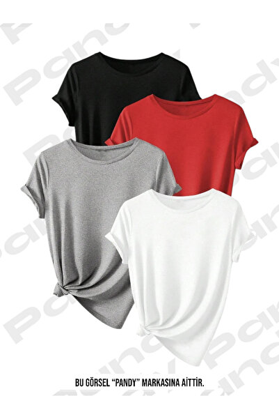 pandy Unisex 4 τεμαχίων Oversize κοντομάνικο πολύχρωμο μπλουζάκι