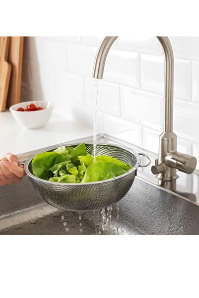 IKEA Premium Ürün Kaliteli Dayanıklı Kullanışlı Mutfak İçin İdeal Seçim 25 Cm Paslanmaz Çelik Süzgeç