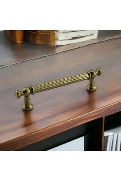 Badem10 Mâner din metal galben antic Selcuk 96 mm -9,6 cm Mobilier Bucătărie Sertar Dulap Dulap Mânere Mâner