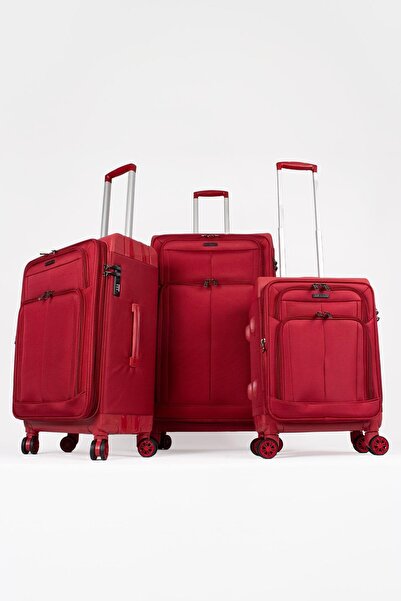 ALBATROS Hybrid New Red Valiz 3'lü Set