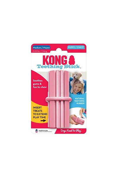 Kong Puppy Teething Stick, Medium - Assorted Colors Pack Of 3