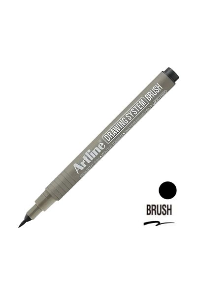 artline 23Fn Model Technical Drawing Pen - Black, Flexible and Precise, for Drawing with Brush Tip