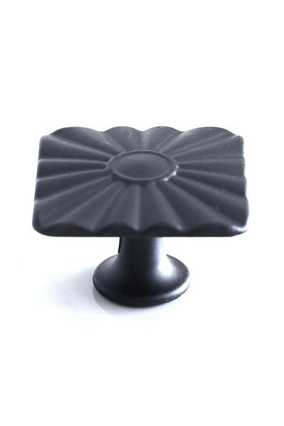Badem10 10 buc. Buton pătrat solar, negru mat, mobilier, sertar de bucătărie, dulap, dulap, mâner metalic