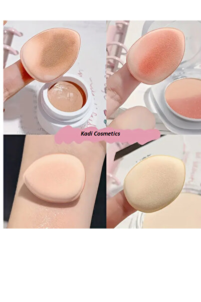 Kadi Cosmetics Parmak Makyaj Süngeri - Mini Puf Kapatıcı Pudra Süngeri 4 Adet