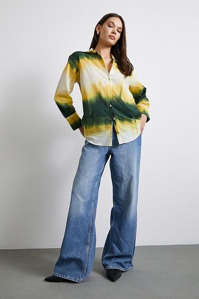 Never more Green Gradient Patterned Shirt