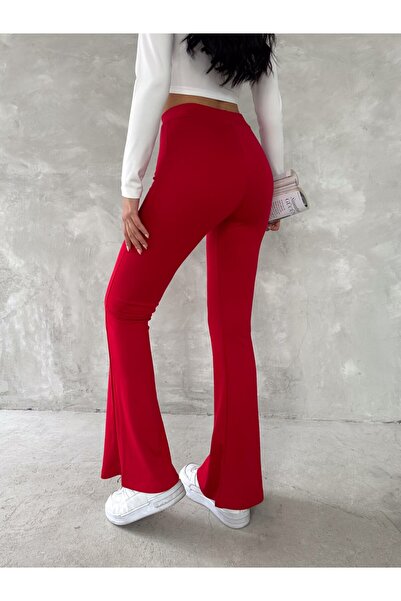 Gugus Women's High Waist Slimming Effect High Waist Steel Interlock Spanish Leg Leggings Pants