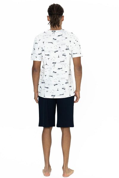 U.S. Polo Assn. U.S. Polo Men's Printed T-Shirt with Lettering and Pocket Shorts Set
