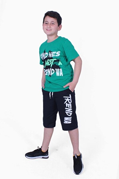 FYK KİDS Letter Printed Boy Capri Set