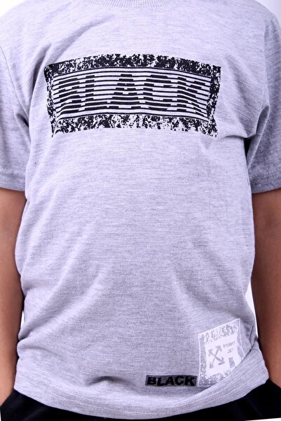 FYK KİDS Black Text Printed Summer Capri Set