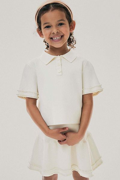 H&M Bead-embellished knitted skirt