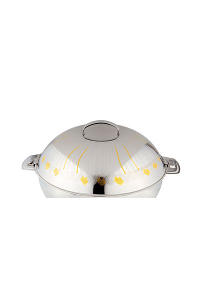 ALSAIF Inner Stainless Steel Casserole, Insulated Hot Pot, Keep Food Hot & Fresh, 5 Liter, Silver/gold