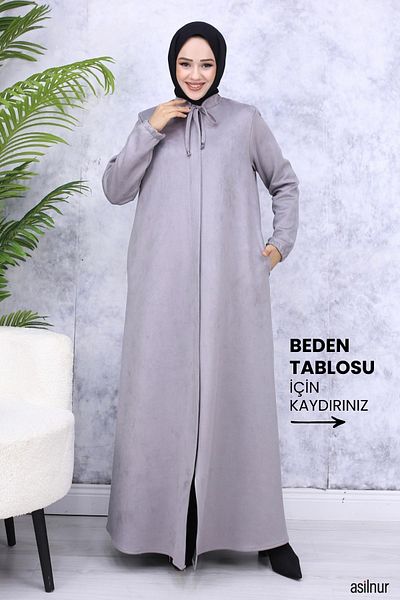 ASİLNUR Smoked Huma Suede Mevlana Winter Ferace