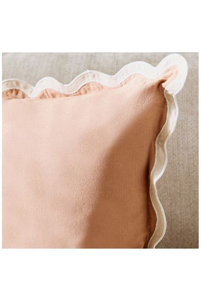 Home Box Warm Oasis Terra Solid Scallop Edge Filled Cushion 50x50 cm