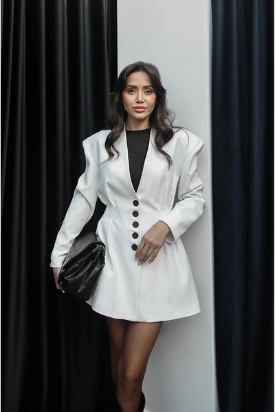 buqre's moda Clamp Detailed Buttoned Jacket Shorts Skirt Suit