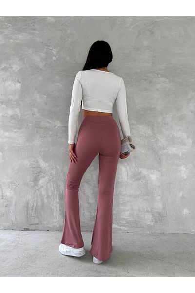 Gugus Women's High Waist Slimming Effect High Waist Steel Interlock Spanish Leg Leggings Pants
