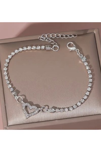 OzzTakı Diamond Stone Heart Jewelry Set