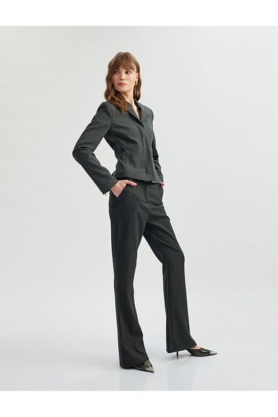 Koton Slim Fit Pocketed Belt Detailed Spanish Leg Fabric Trousers