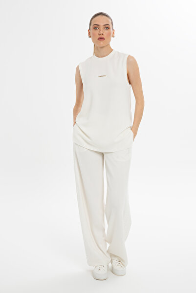 GİZİA Yandan Yırtmaçlı Ekru Bluz