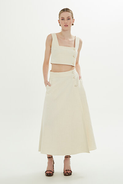 GİZİA Kalın Askılı Kemik Crop Bluz