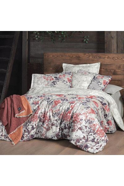 Sarev Σετ Παπλωματοθήκη Margaret Pink Double 100% Cotton Flannel