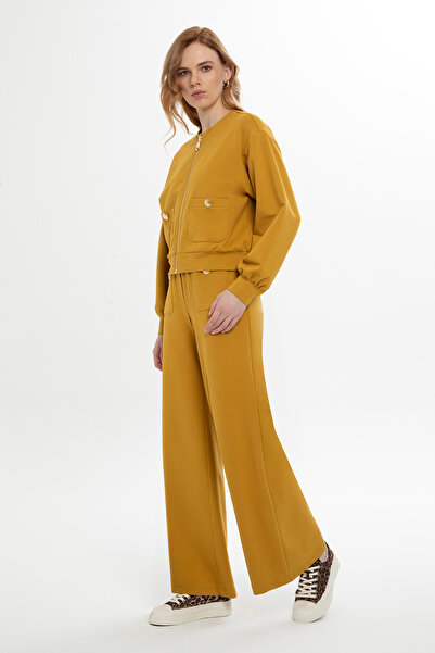 kı.we Bol Paçalı Cepli Sarı Eşofman Takımı