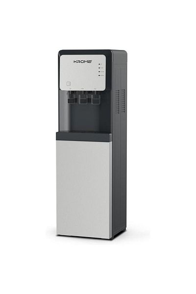 Krome 3 Temperatures Bottom Loading Water Dispenser | Child Lock | Silver & Black | KR-WDBL 3TB