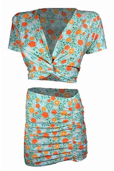 Bolder Fiona Blue Floral Pattern Double Set